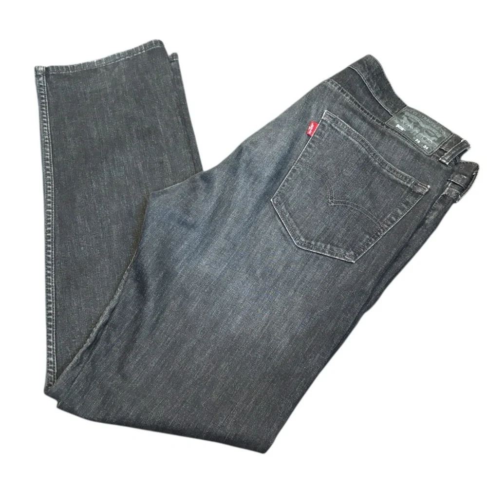 Levi’s 505 Regular Fit Black Jeans Straight Leg Denim‎ Size 36x34